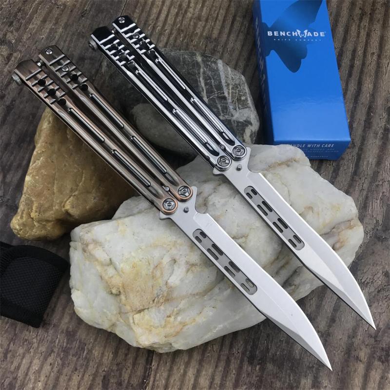 Benchmade Balisong Butterfly Knife 4.6" 440C Drop Point Blade, 420 Stainless Steel Handles, Latch Lock