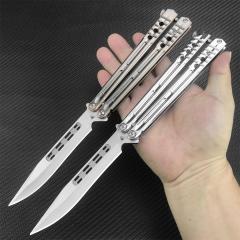 Benchmade Balisong Butterfly Knife 4.6" 440C Drop Point Blade, 420 Stainless Steel Handles, Latch Lock