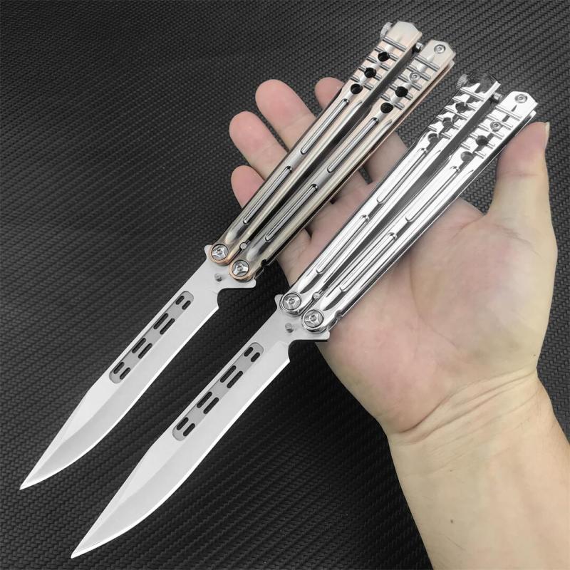 Benchmade Balisong Butterfly Knife 4.6" 440C Drop Point Blade, 420 Stainless Steel Handles, Latch Lock