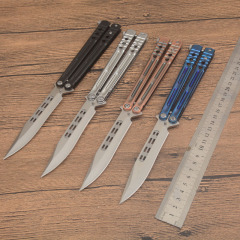 Benchmade Balisong Butterfly Knife 4.6" 440C Drop Point Blade, 420 Stainless Steel Handles, Latch Lock