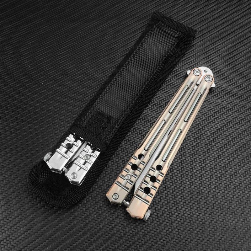 Benchmade Balisong Butterfly Knife 4.6" 440C Drop Point Blade, 420 Stainless Steel Handles, Latch Lock