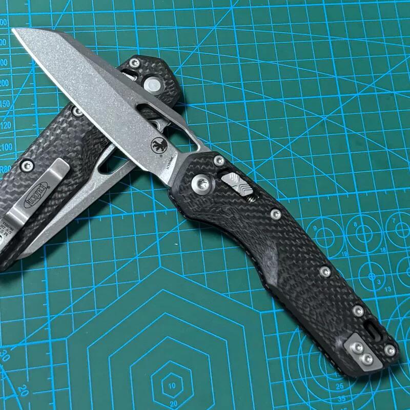 Microtech MSI RAM-LOK Manual Folding Knife 3.54" M390MK Plain Blade, Carbon Fiber Handles, AXIS Lock