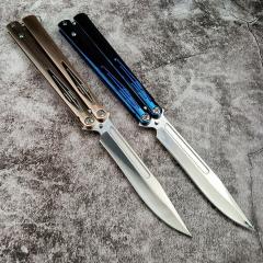 Benchmade Balisong Butterfly Knife 4.52" 440C Drop Point Blade, 420 Stainless Steel Handles, Latch Lock