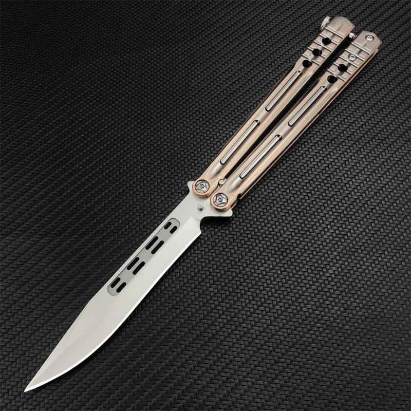Benchmade Balisong Butterfly Knife 4.6" 440C Drop Point Blade, 420 Stainless Steel Handles, Latch Lock