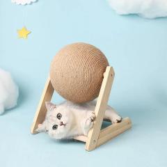 Wooden Cat Scratching Post Ball Toy Scratcher Sisal Rope s Toys Pet Furniture Supplies Accessories Tower Tree 220623