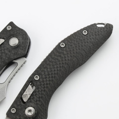 Microtech Stitch-Ramloc AUTO Folding Knife 3.54" M390MK Stonewashed Blade, Carbon Fiber Handles