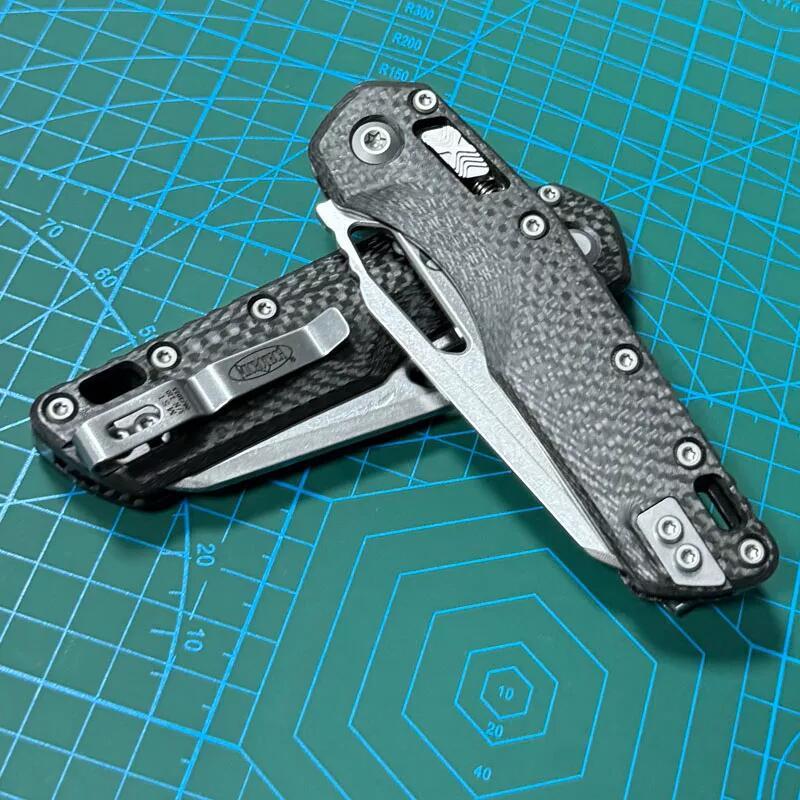 Microtech MSI RAM-LOK Manual Folding Knife 3.54" M390MK Plain Blade, Carbon Fiber Handles, AXIS Lock