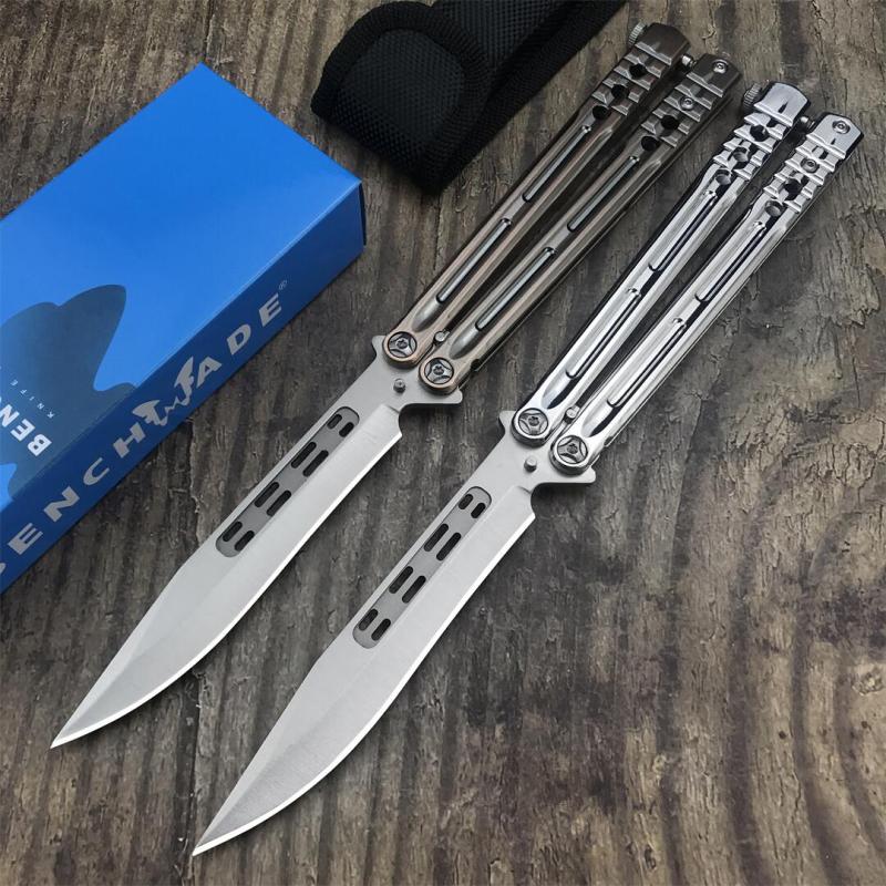 Benchmade Balisong Butterfly Knife 4.6" 440C Drop Point Blade, 420 Stainless Steel Handles, Latch Lock
