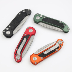 Microtech LUDT Gen III AUTO Folding Knife 3.22" M390MK Stonewashed Tanto Plain Blade, Black Aviation Aluminum Handles