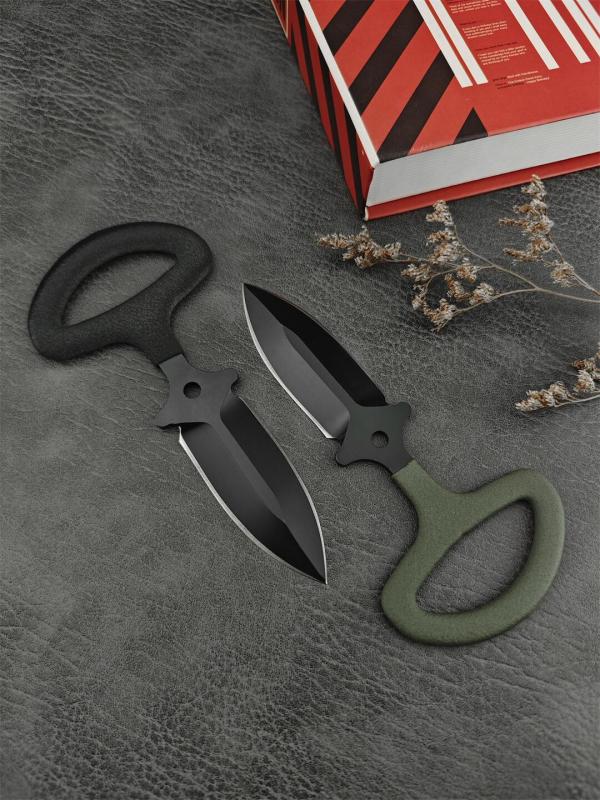 Benchmade Mini 175 Dagger Fixed Blade Knife 2.44" D2 Black Double Edge Blade, Anti Slip Cotton Handles