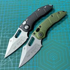 Microtech Stitch-I AUTO Folding Knife 3.03" M390 Stonewashed Blade, T6-6061 Handles