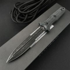 Benchmade Bushcrafter Fixed Blade Knife 6.10" CPM-D2 Satin Double Serred  Blade, Green G10 Handles