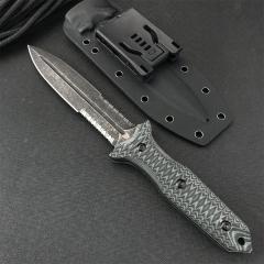 Benchmade Bushcrafter Fixed Blade Knife 6.10" CPM-D2 Satin Double Serred  Blade, Green G10 Handles
