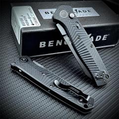 Benchmade 8551 Mediator AUTO Folding Knife 3.26" S90V Black Plain Blade, G10 Handles - 8551BK