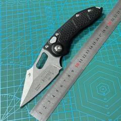 Microtech Stitch-I AUTO Folding Knife 3.03" M390 Stonewashed Blade, T6-6061 Handles