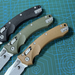 Microtech Amphibian RAM-LOK Manual Folding Knife 3.62" M390MK Plain Blade, G10 Handles