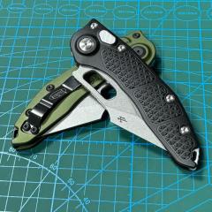 Microtech Stitch-I AUTO Folding Knife 3.03" M390 Stonewashed Blade, T6-6061 Handles