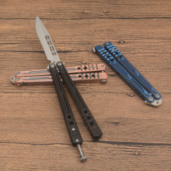 Benchmade Balisong Butterfly Knife 4.6" 440C Drop Point Blade, 420 Stainless Steel Handles, Latch Lock