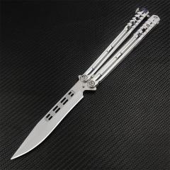 Benchmade Balisong Butterfly Knife 4.6" 440C Drop Point Blade, 420 Stainless Steel Handles, Latch Lock
