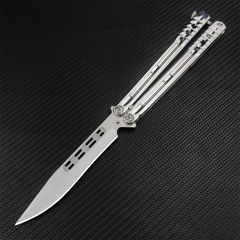 Benchmade Balisong Butterfly Knife 4.6" 440C Drop Point Blade, 420 Stainless Steel Handles, Latch Lock