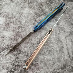 Benchmade Balisong Butterfly Knife 4.52" 440C Drop Point Blade, 420 Stainless Steel Handles, Latch Lock
