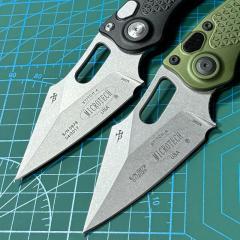 Microtech Stitch-I AUTO Folding Knife 3.03" M390 Stonewashed Blade, T6-6061 Handles