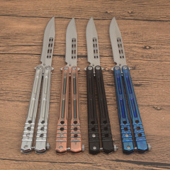Benchmade Balisong Butterfly Knife 4.6" 440C Drop Point Blade, 420 Stainless Steel Handles, Latch Lock
