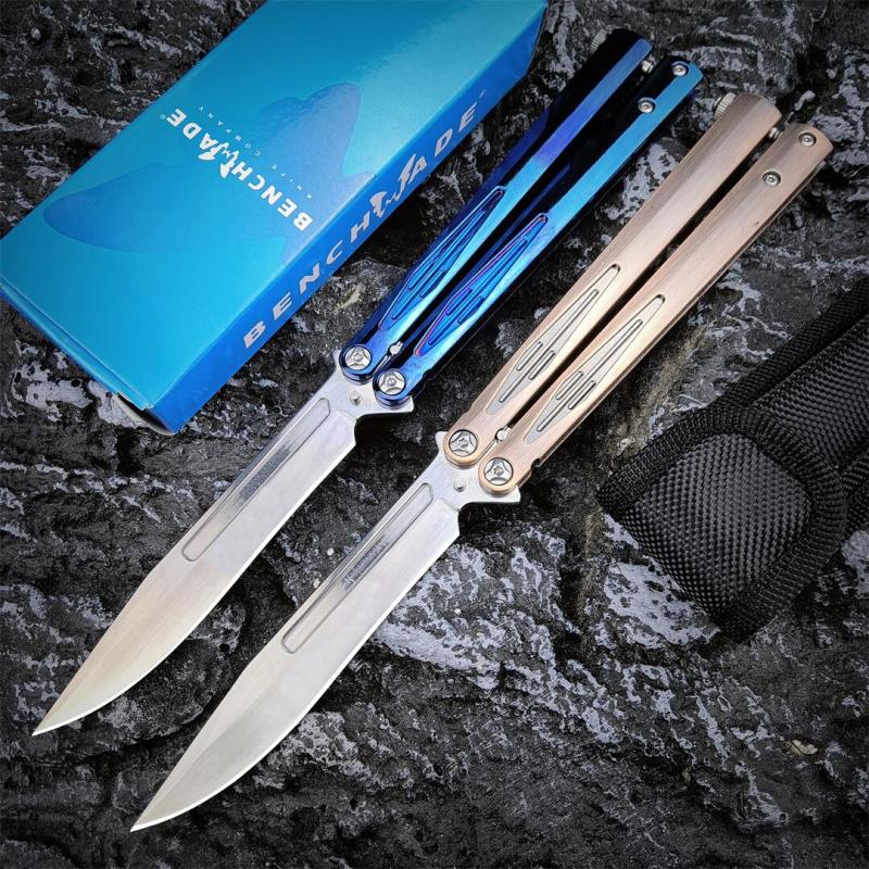 Benchmade Balisong Butterfly Knife 4.52" 440C Drop Point Blade, 420 Stainless Steel Handles, Latch Lock