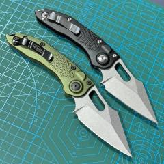 Microtech Stitch-I AUTO Folding Knife 3.03" M390 Stonewashed Blade, T6-6061 Handles