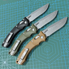 Microtech Amphibian RAM-LOK Manual Folding Knife 3.62" M390MK Plain Blade, G10 Handles