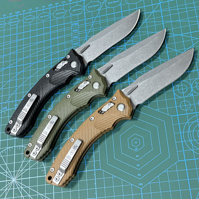 Microtech Amphibian RAM-LOK Manual Folding Knife 3.62" M390MK Plain Blade, G10 Handles