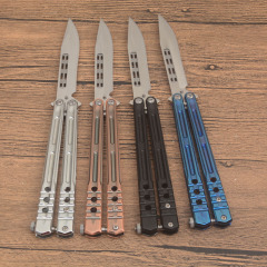 Benchmade Balisong Butterfly Knife 4.6" 440C Drop Point Blade, 420 Stainless Steel Handles, Latch Lock