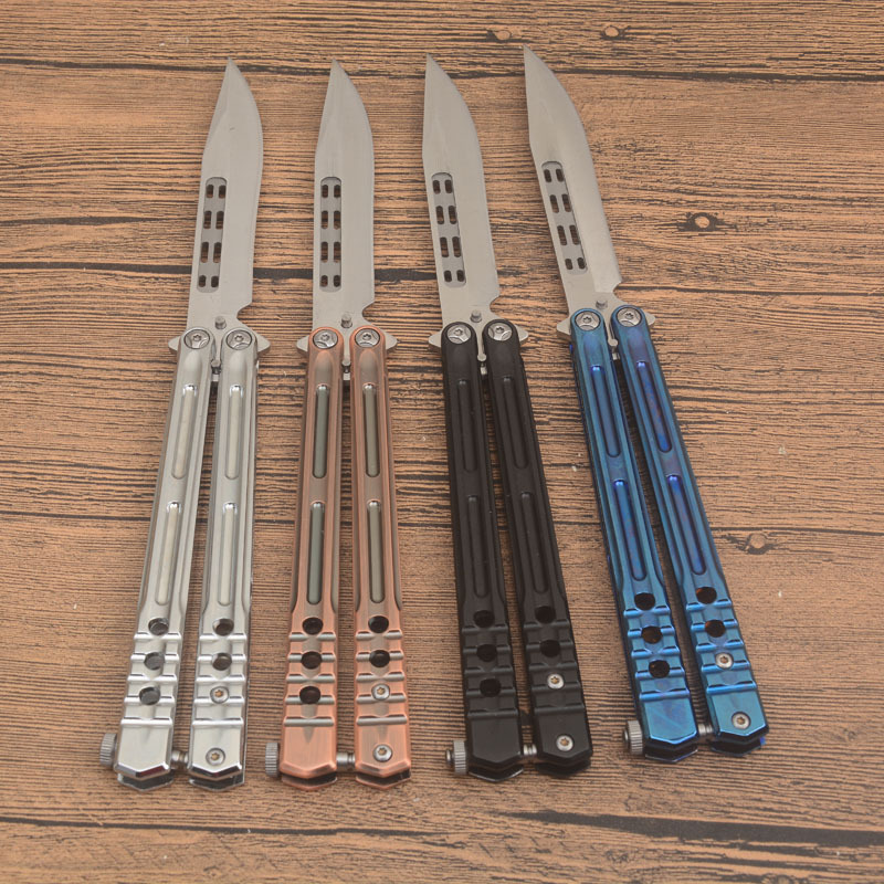 Benchmade Balisong Butterfly Knife 4.6" 440C Drop Point Blade, 420 Stainless Steel Handles, Latch Lock