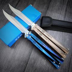 Benchmade Balisong Butterfly Knife 4.52" 440C Drop Point Blade, 420 Stainless Steel Handles, Latch Lock