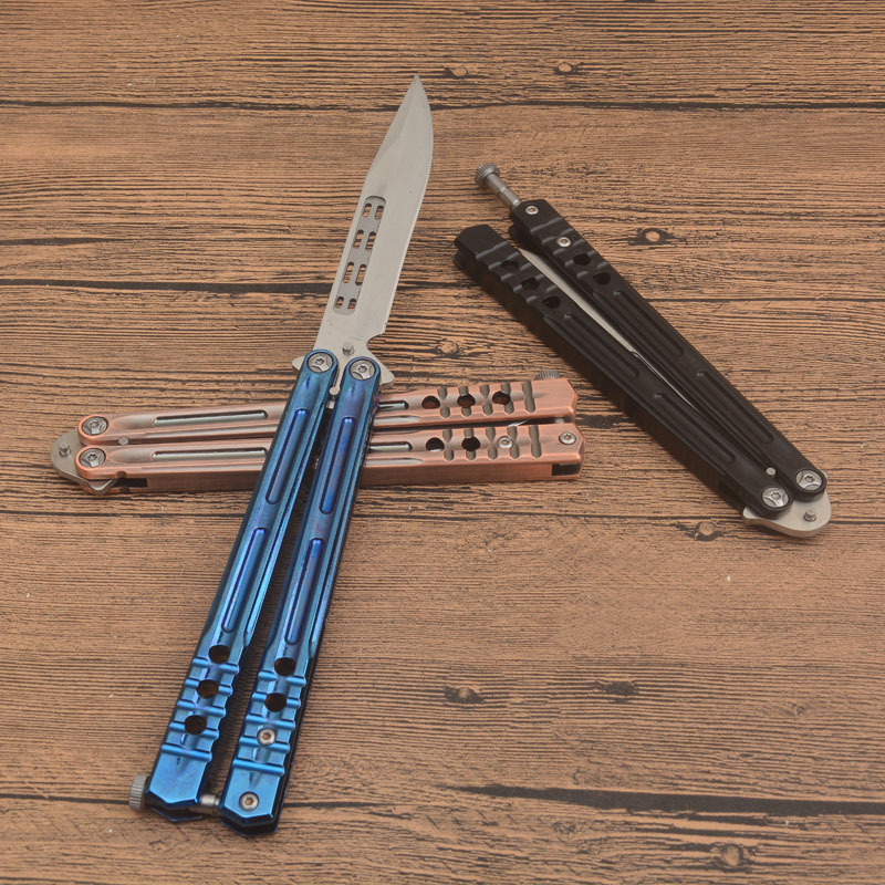 Benchmade Balisong Butterfly Knife 4.6" 440C Drop Point Blade, 420 Stainless Steel Handles, Latch Lock