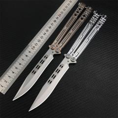 Benchmade Balisong Butterfly Knife 4.6" 440C Drop Point Blade, 420 Stainless Steel Handles, Latch Lock