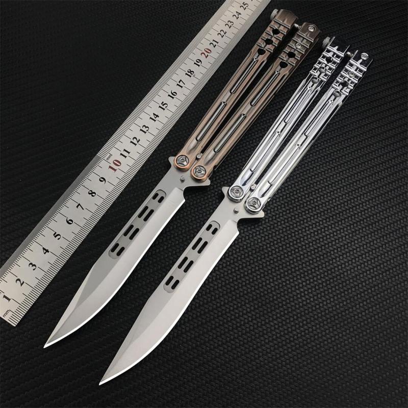 Benchmade Balisong Butterfly Knife 4.6" 440C Drop Point Blade, 420 Stainless Steel Handles, Latch Lock