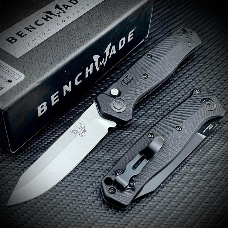 Benchmade 8551 Mediator AUTO Folding Knife 3.26" S90V Black Plain Blade, G10 Handles - 8551BK