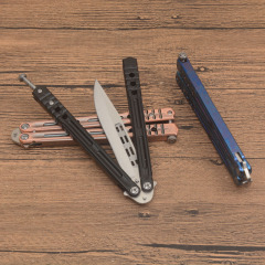 Benchmade Balisong Butterfly Knife 4.6" 440C Drop Point Blade, 420 Stainless Steel Handles, Latch Lock
