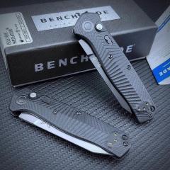 Benchmade 8551 Mediator AUTO Folding Knife 3.26" S90V Black Plain Blade, G10 Handles - 8551BK