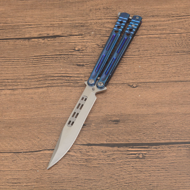 Benchmade Balisong Butterfly Knife 4.6" 440C Drop Point Blade, 420 Stainless Steel Handles, Latch Lock
