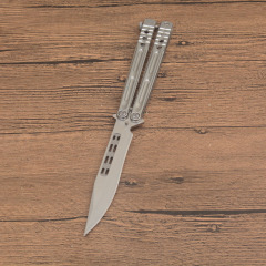 Benchmade Balisong Butterfly Knife 4.6" 440C Drop Point Blade, 420 Stainless Steel Handles, Latch Lock