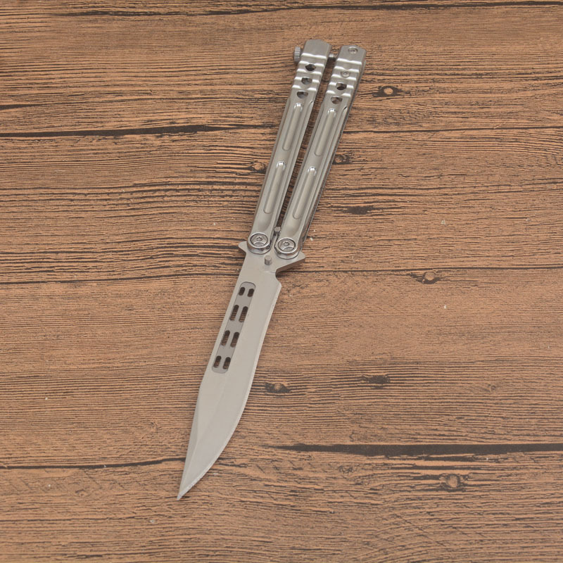 Benchmade Balisong Butterfly Knife 4.6" 440C Drop Point Blade, 420 Stainless Steel Handles, Latch Lock