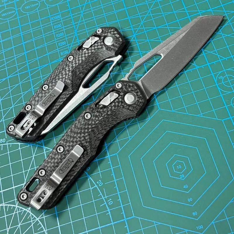 Microtech MSI RAM-LOK Manual Folding Knife 3.54" M390MK Plain Blade, Carbon Fiber Handles, AXIS Lock
