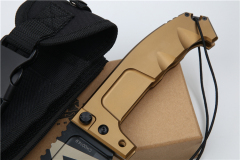 ER RAO AVIO Heavy Duty Folder with Survival Kit 4.25" N690 Tanto Blade, Golden Aluminum Handles