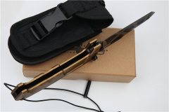 ER RAO AVIO Heavy Duty Folder with Survival Kit 4.25" N690 Tanto Blade, Golden Aluminum Handles