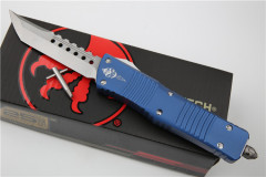 Microtech Troodon AUTO OTF Knife 3.74" M390 Satin Double Edge Dagger Blade, Aviation Aluminum Handles