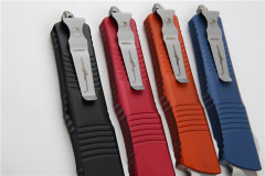 Microtech Troodon AUTO OTF Knife 3.74" M390 Satin Double Edge Dagger Blade, Aviation Aluminum Handles