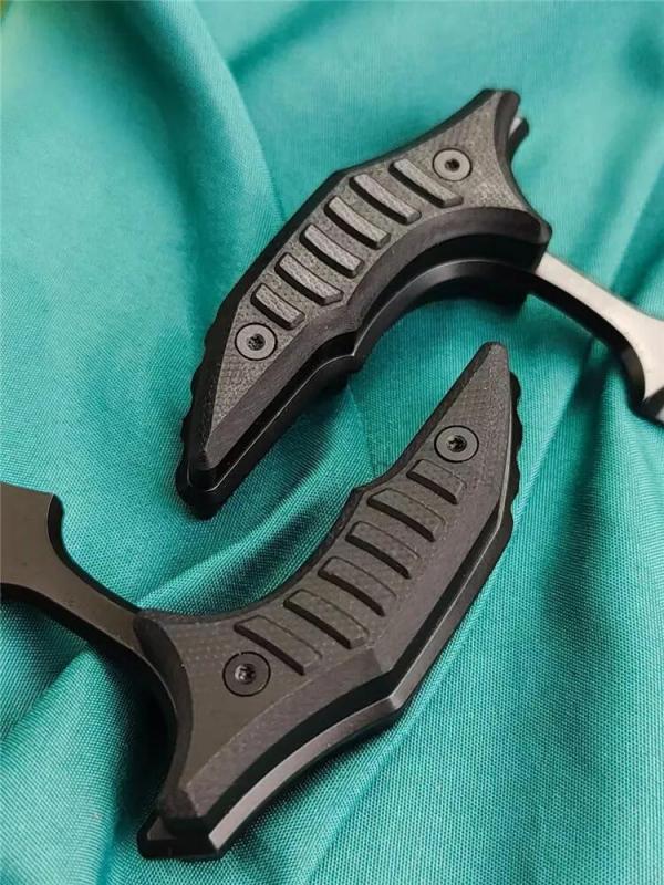 2PC/Set All Black Claw karambit Tactical Fixed Blade Knife