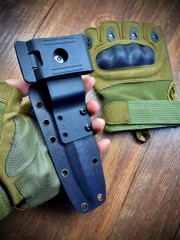 WK Belt Fixed Blade Knife 4.72" VG10 Blade, Red G10 Handles, Lined Kydex Leather Sheath